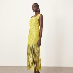 ASOS Arrange Green Fringe Dress